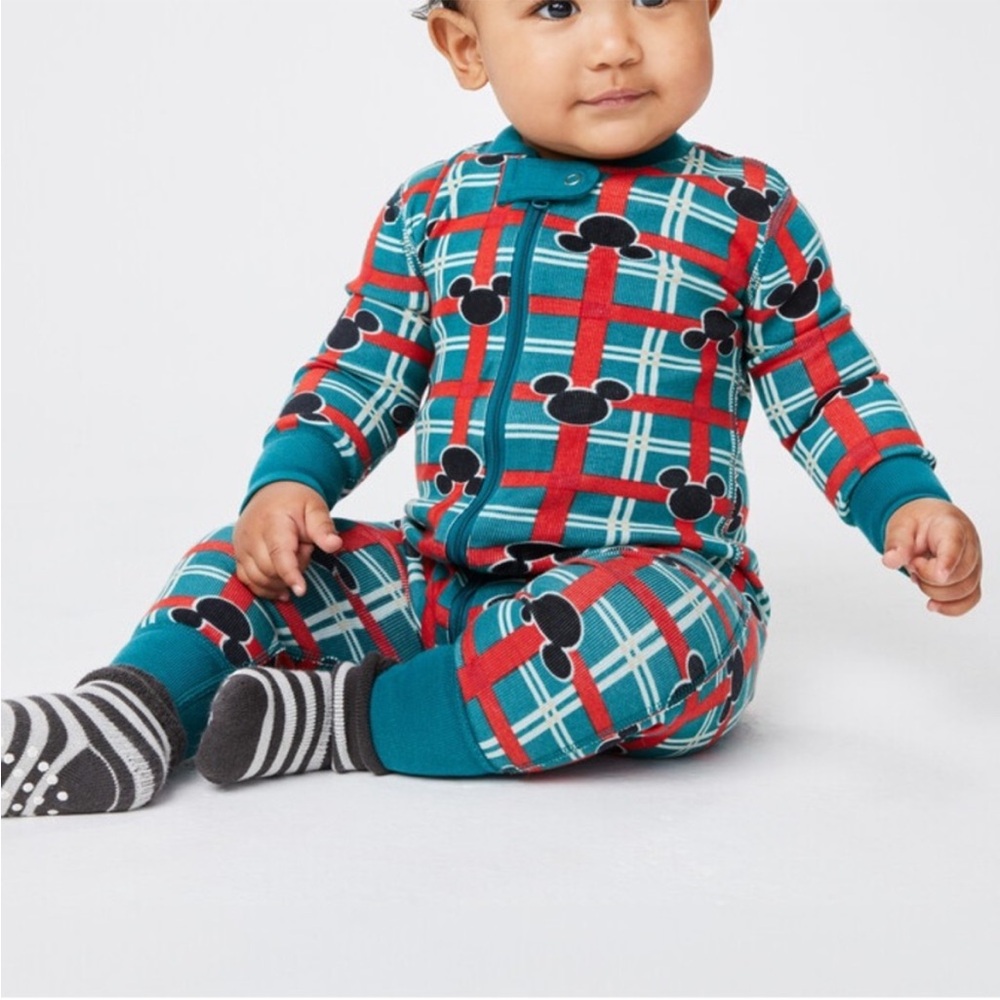 NWT Disney Mickey Mouse Plaid Kids One Piece